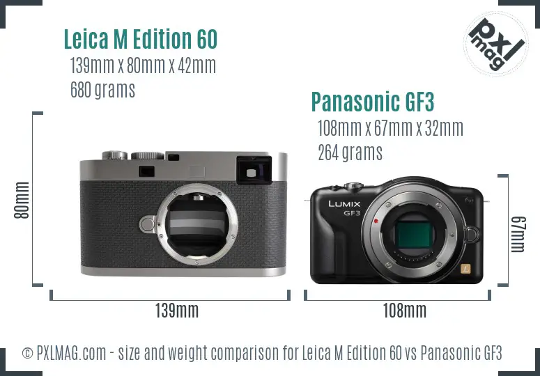 Leica M Edition 60 vs Panasonic GF3 size comparison