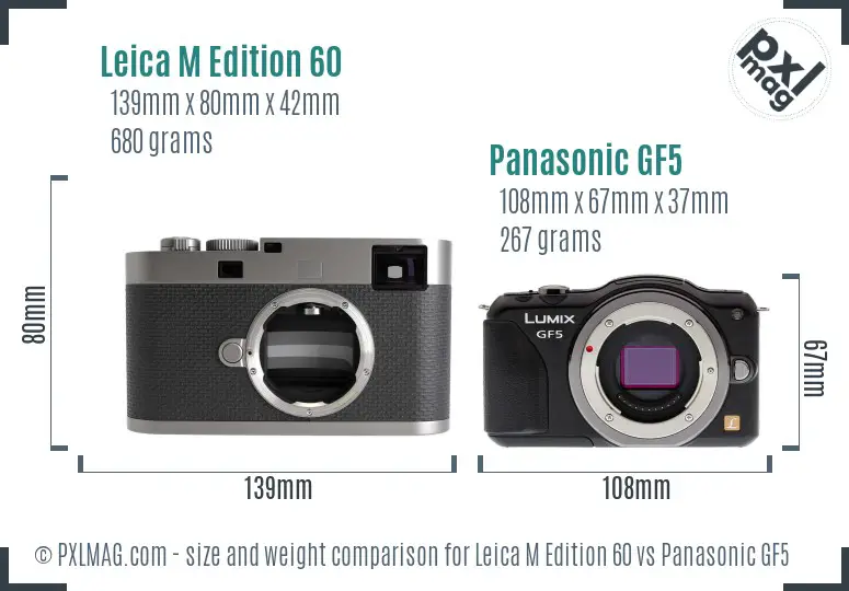 Leica M Edition 60 vs Panasonic GF5 size comparison