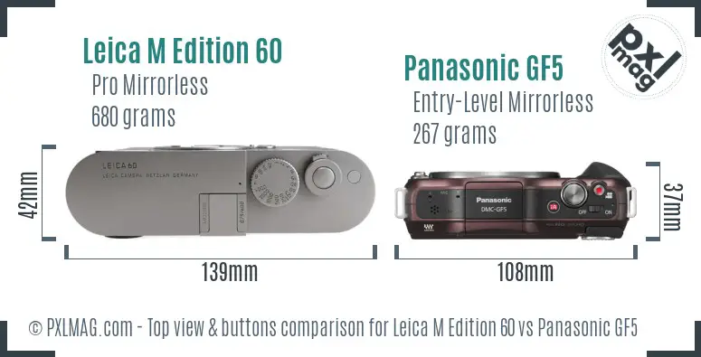 Leica M Edition 60 vs Panasonic GF5 top view buttons comparison