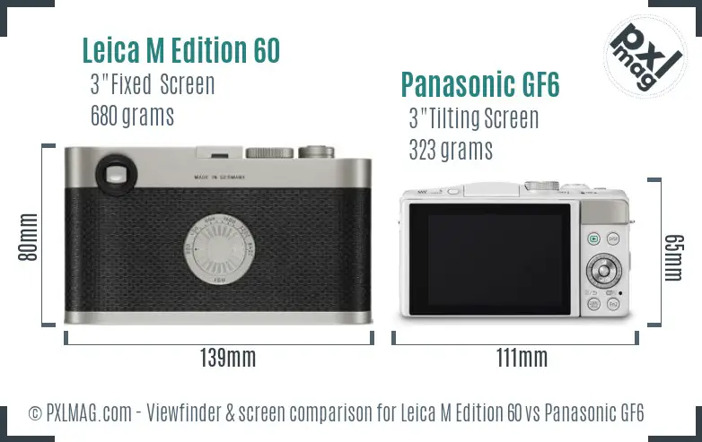 Leica M Edition 60 vs Panasonic GF6 Screen and Viewfinder comparison