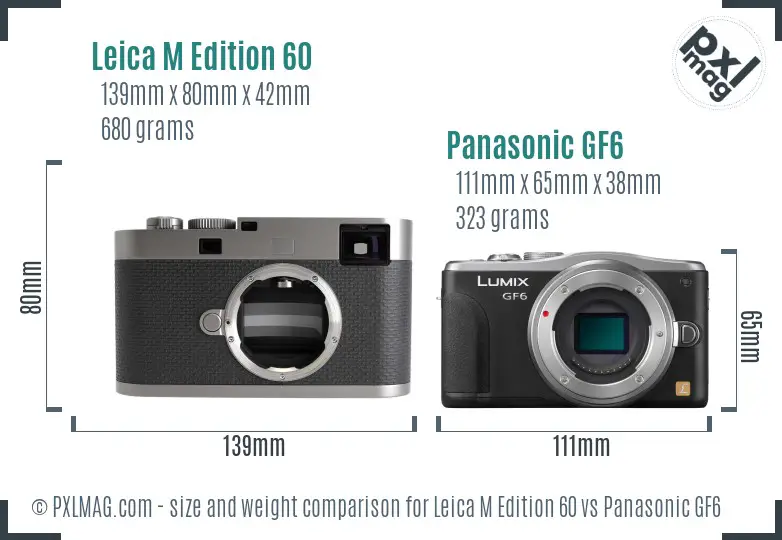 Leica M Edition 60 vs Panasonic GF6 size comparison