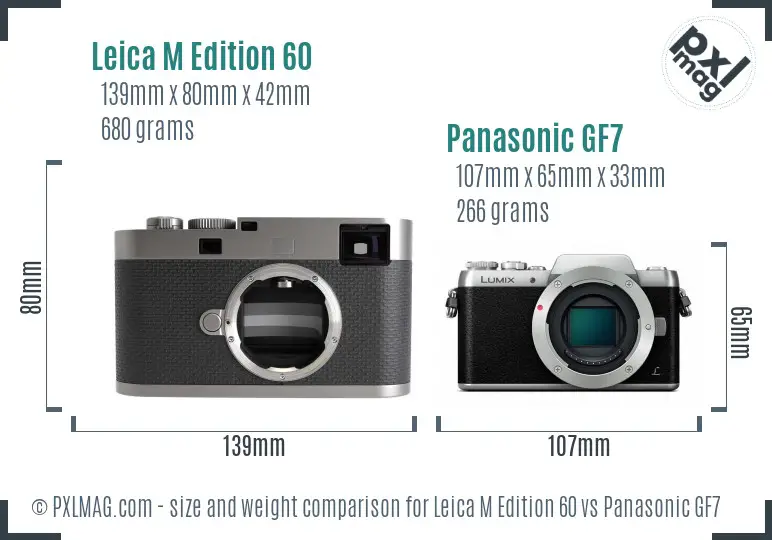 Leica M Edition 60 vs Panasonic GF7 size comparison