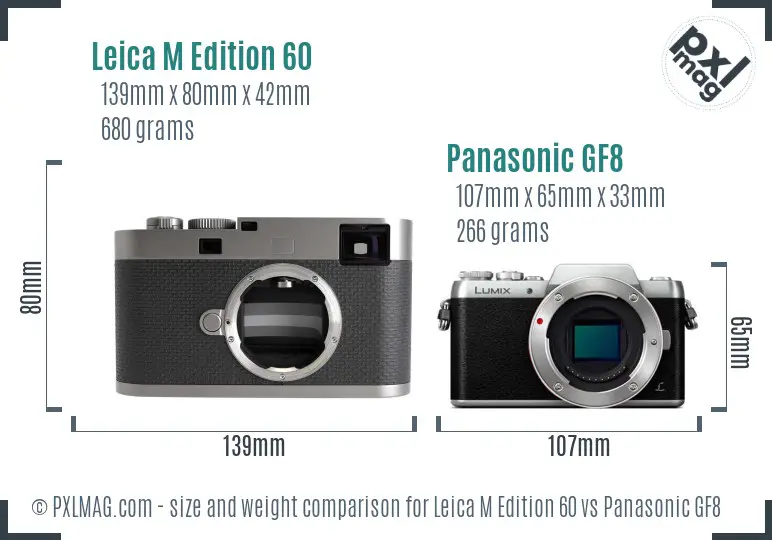 Leica M Edition 60 vs Panasonic GF8 size comparison