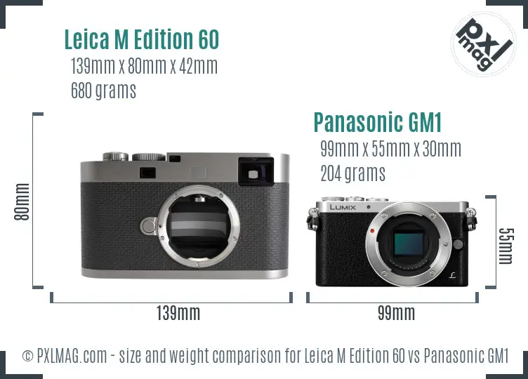 Leica M Edition 60 vs Panasonic GM1 size comparison