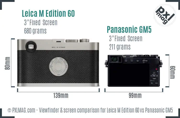 Leica M Edition 60 vs Panasonic GM5 Screen and Viewfinder comparison Leica M Edition 60 vs Panasonic GM5 Screen and Viewfinder comparison
