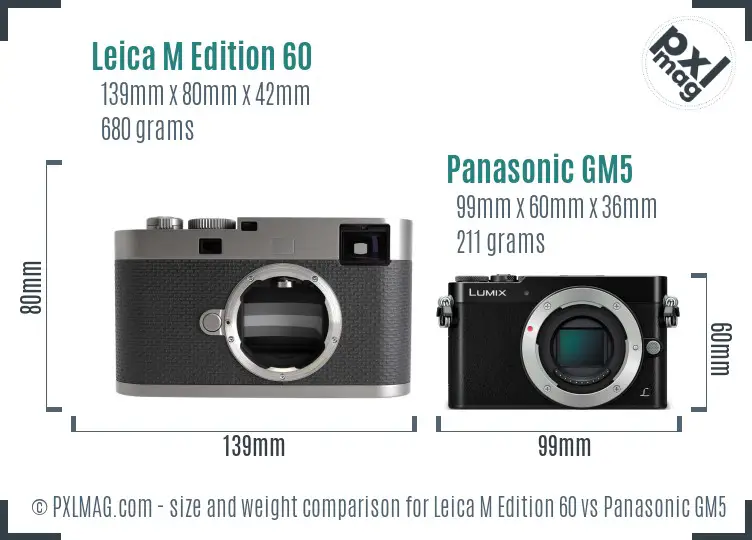 Leica M Edition 60 vs Panasonic GM5 size comparison Leica M Edition 60 vs Panasonic GM5 size comparison