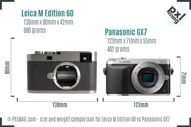 Leica M Edition 60 vs Panasonic GX7 size comparison