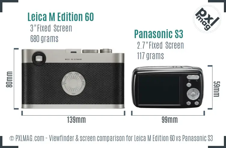 Leica M Edition 60 vs Panasonic S3 Screen and Viewfinder comparison