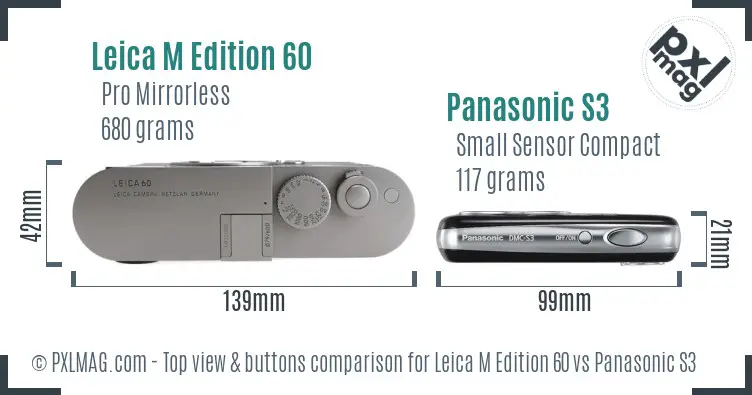 Leica M Edition 60 vs Panasonic S3 top view buttons comparison