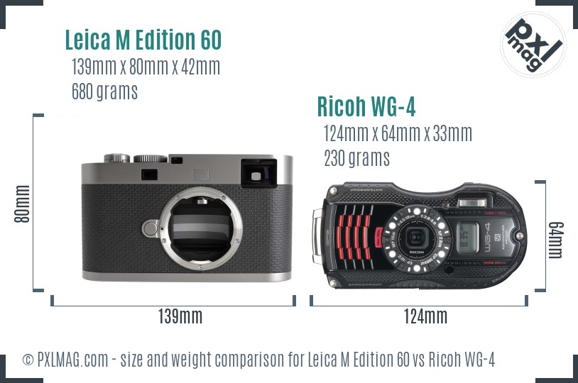 Leica M Edition 60 vs Ricoh WG-4 size comparison Leica M Edition 60 vs Ricoh WG-4 size comparison