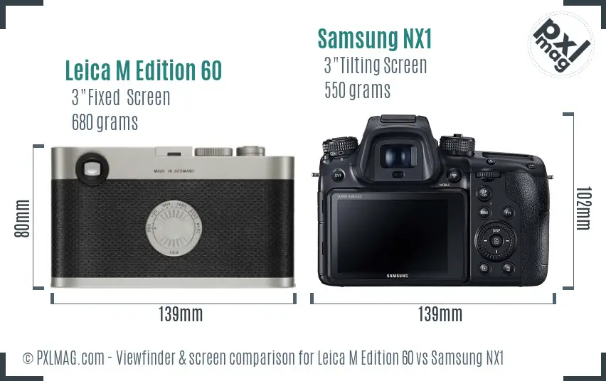 Leica M Edition 60 vs Samsung NX1 Screen and Viewfinder comparison