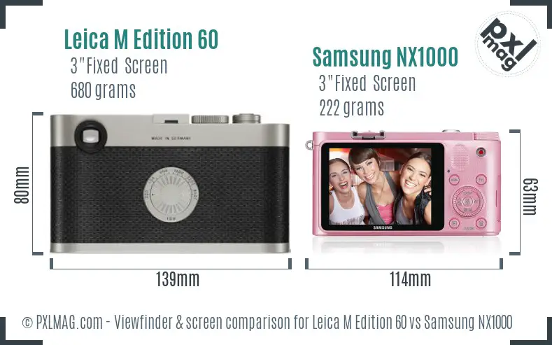 Leica M Edition 60 vs Samsung NX1000 Screen and Viewfinder comparison