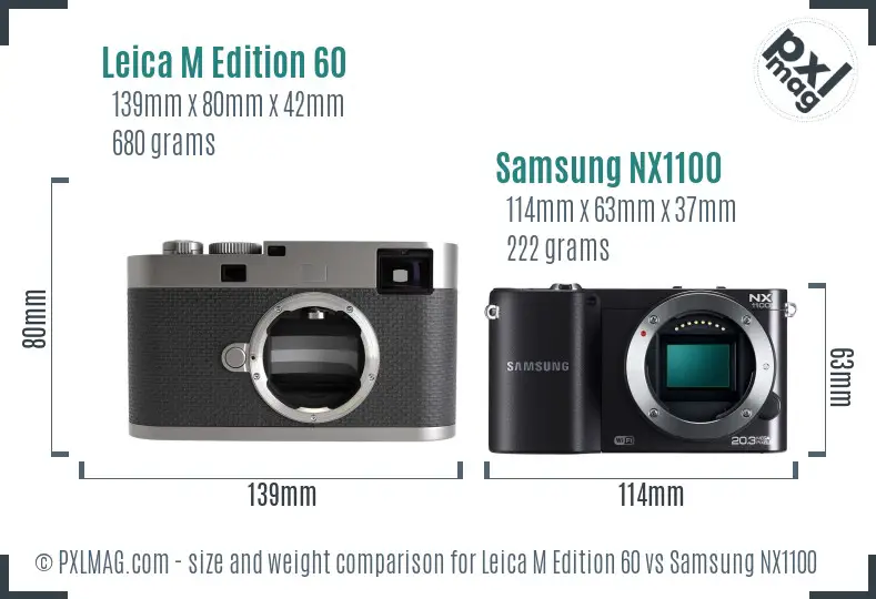 Leica M Edition 60 vs Samsung NX1100 size comparison Leica M Edition 60 vs Samsung NX1100 size comparison