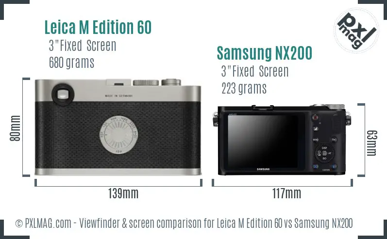 Leica M Edition 60 vs Samsung NX200 Screen and Viewfinder comparison