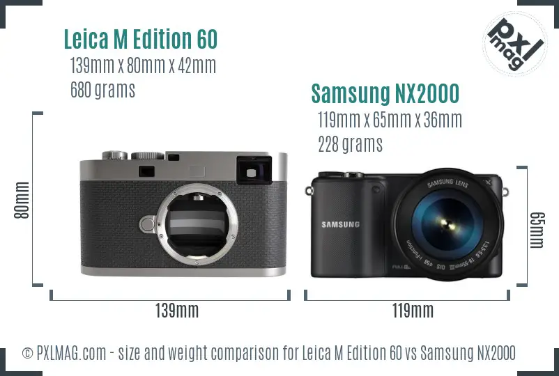 Leica M Edition 60 vs Samsung NX2000 size comparison
