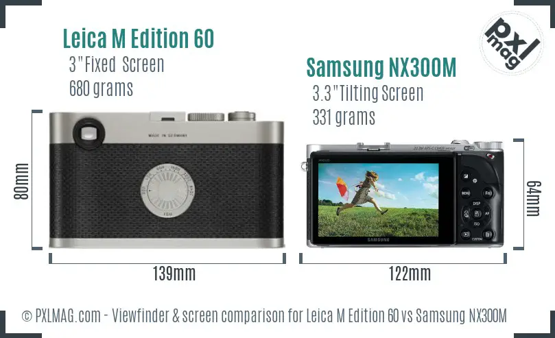 Leica M Edition 60 vs Samsung NX300M Screen and Viewfinder comparison