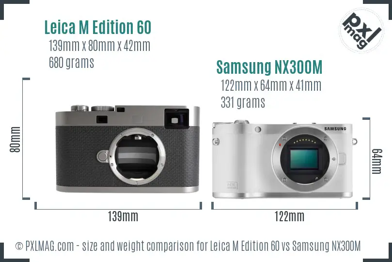 Leica M Edition 60 vs Samsung NX300M size comparison