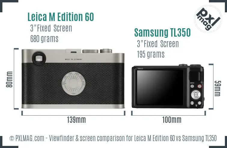 Leica M Edition 60 vs Samsung TL350 Screen and Viewfinder comparison