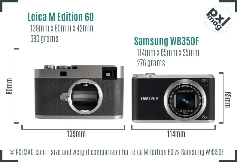 Leica M Edition 60 vs Samsung WB350F size comparison