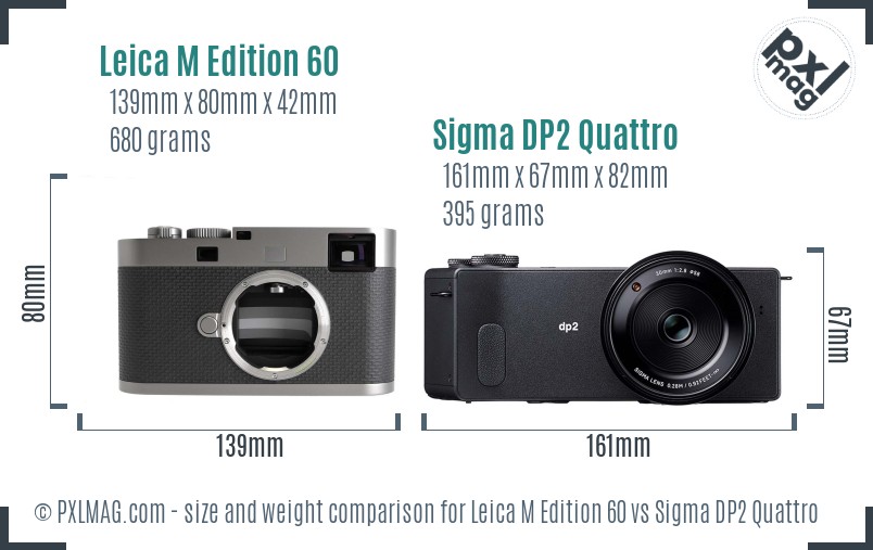 Leica M Edition 60 vs Sigma DP2 Quattro size comparison