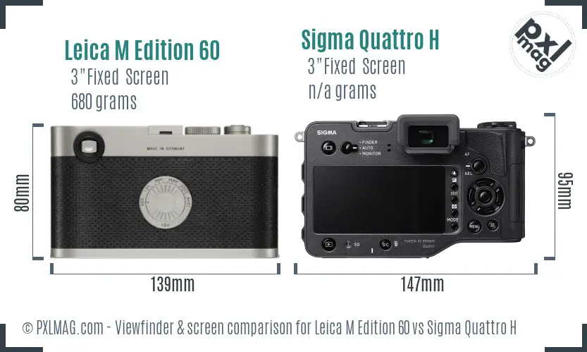 Leica M Edition 60 vs Sigma Quattro H Screen and Viewfinder comparison