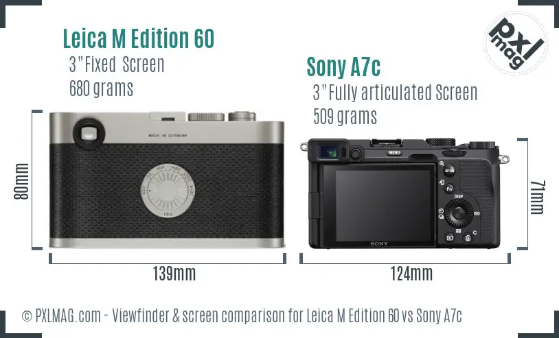 Leica M Edition 60 vs Sony A7c Screen and Viewfinder comparison Leica M Edition 60 vs Sony A7c Screen and Viewfinder comparison