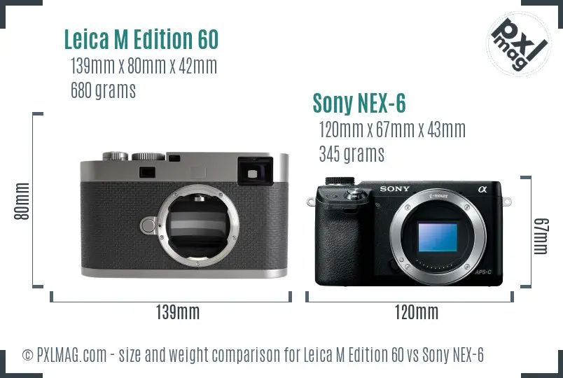 Leica M Edition 60 vs Sony NEX-6 size comparison Leica M Edition 60 vs Sony NEX-6 size comparison