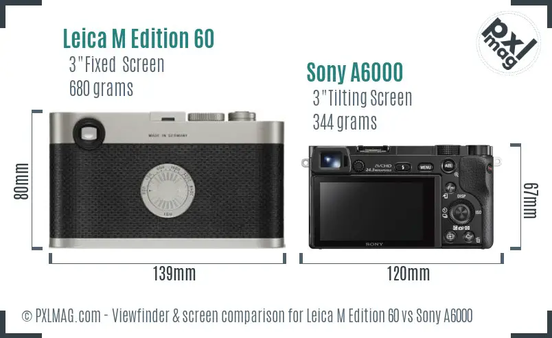 Leica M Edition 60 vs Sony A6000 Screen and Viewfinder comparison