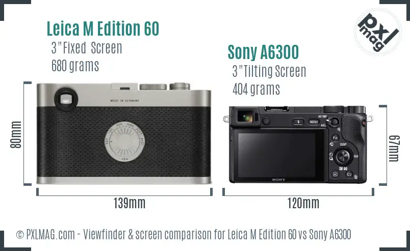 Leica M Edition 60 vs Sony A6300 Screen and Viewfinder comparison
