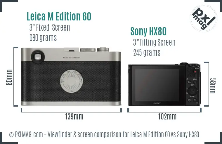 Leica M Edition 60 vs Sony HX80 Screen and Viewfinder comparison