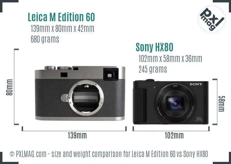 Leica M Edition 60 vs Sony HX80 size comparison