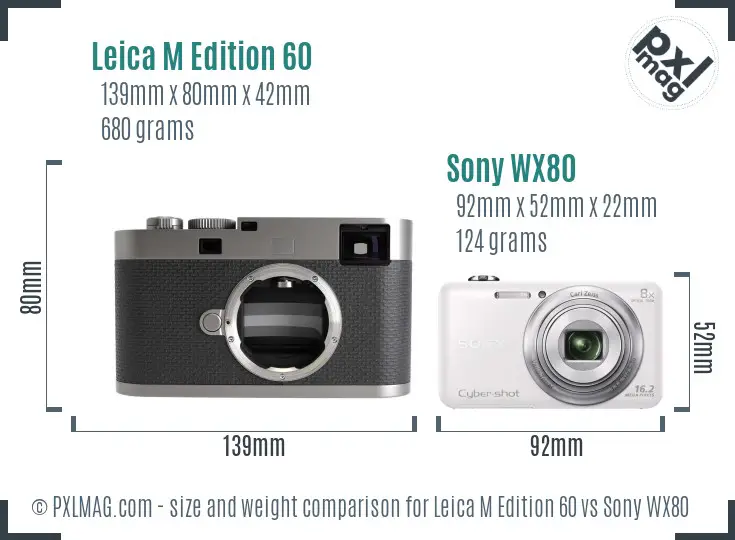 Leica M Edition 60 vs Sony WX80 size comparison