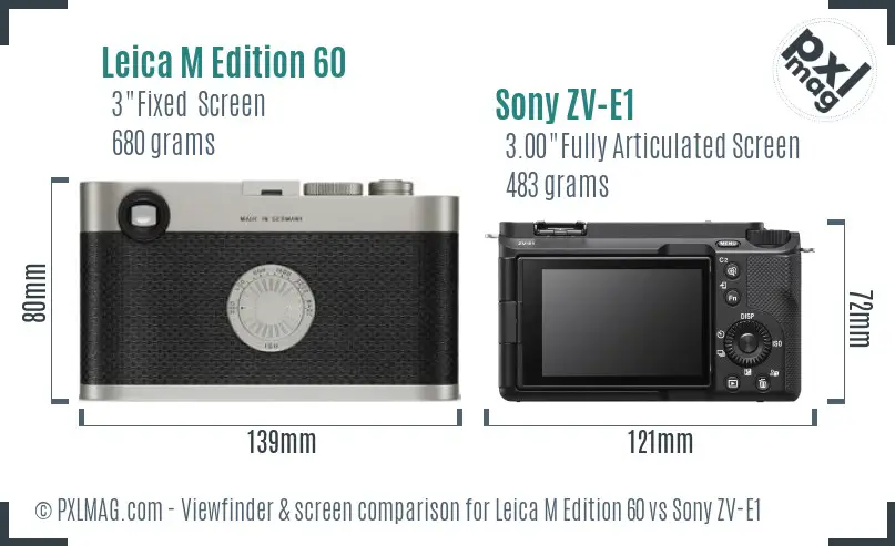 Leica M Edition 60 vs Sony ZV-E1 Screen and Viewfinder comparison