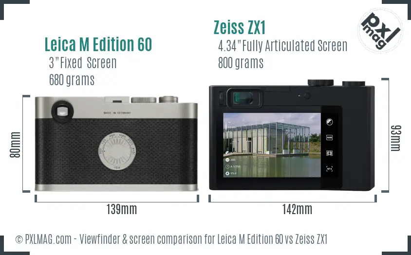 Leica M Edition 60 vs Zeiss ZX1 Screen and Viewfinder comparison