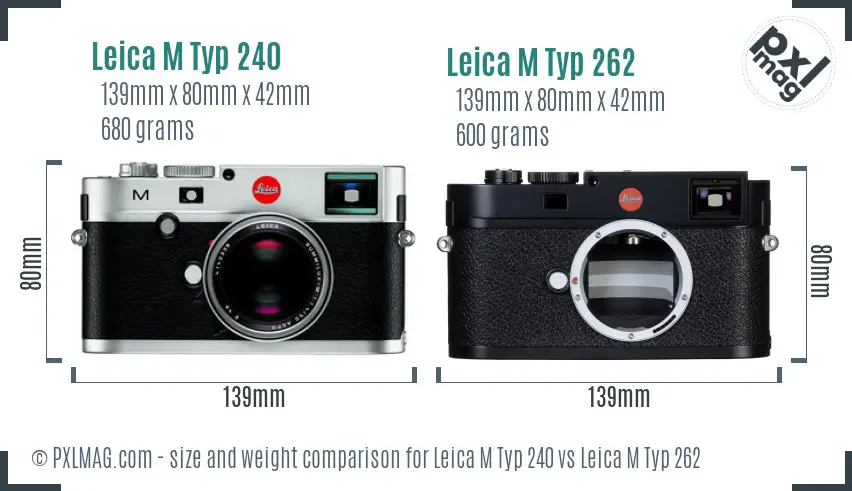 Leica M Typ 240 vs Leica M Typ 262 size comparison