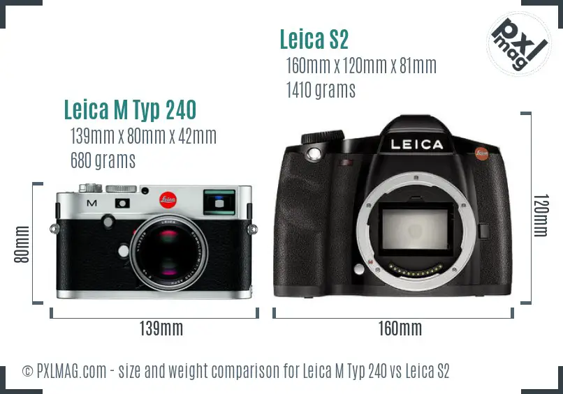 Leica M Typ 240 vs Leica S2 size comparison Leica M Typ 240 vs Leica S2 size comparison