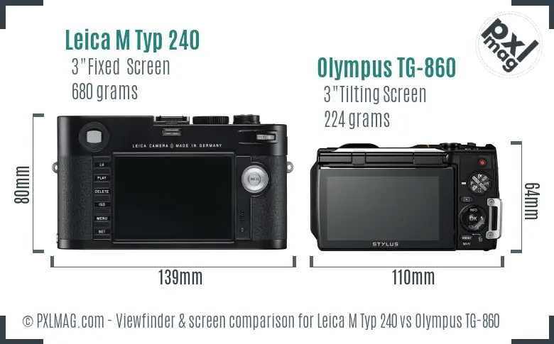 Leica M Typ 240 vs Olympus TG-860 Screen and Viewfinder comparison Leica M Typ 240 vs Olympus TG-860 Screen and Viewfinder comparison