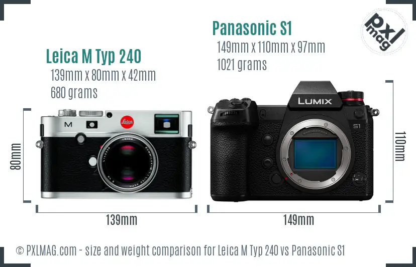Leica M Typ 240 vs Panasonic S1 size comparison Leica M Typ 240 vs Panasonic S1 size comparison