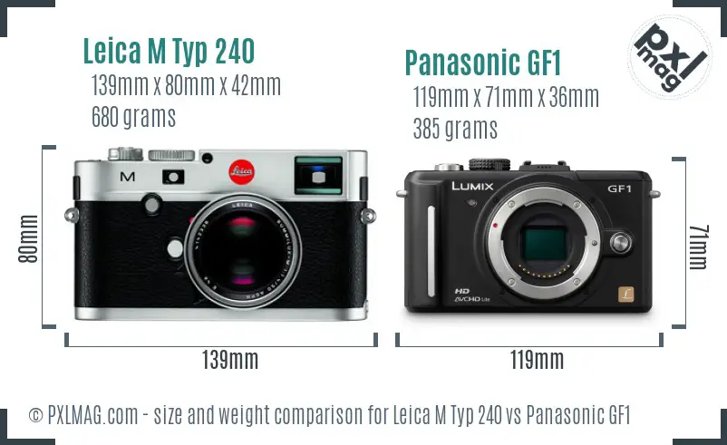 Leica M Typ 240 vs Panasonic GF1 size comparison Leica M Typ 240 vs Panasonic GF1 size comparison