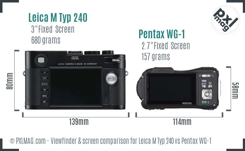 Leica M Typ 240 vs Pentax WG-1 Screen and Viewfinder comparison