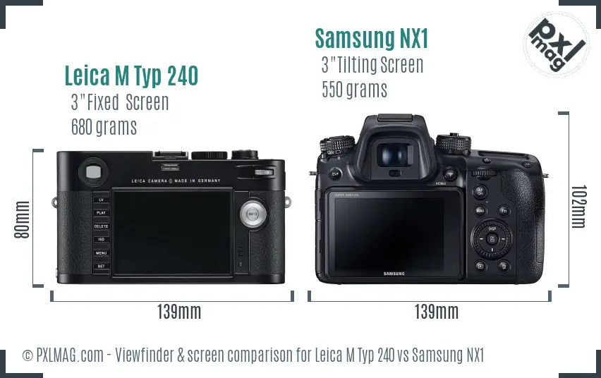 Leica M Typ 240 vs Samsung NX1 Screen and Viewfinder comparison