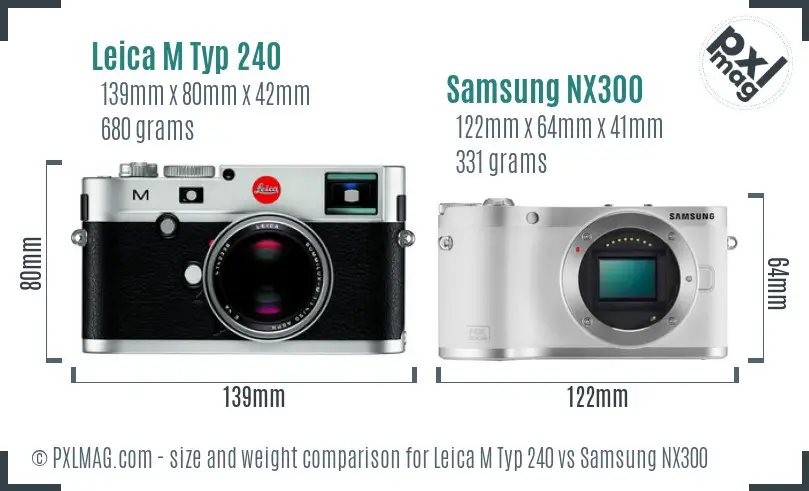 Leica M Typ 240 vs Samsung NX300 size comparison Leica M Typ 240 vs Samsung NX300 size comparison