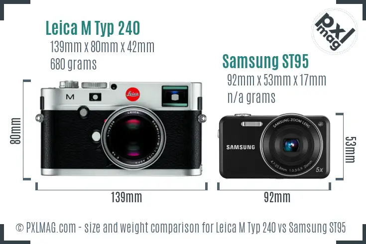 Leica M Typ 240 vs Samsung ST95 size comparison