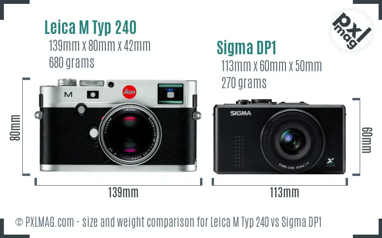 Leica M Typ 240 vs Sigma DP1 size comparison Leica M Typ 240 vs Sigma DP1 size comparison
