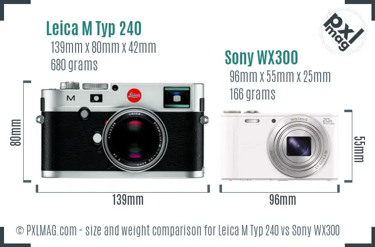 Leica M Typ 240 vs Sony WX300 size comparison