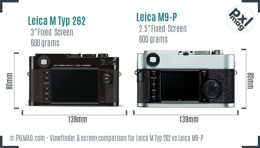 Leica M Typ 262 vs Leica M9-P Screen and Viewfinder comparison