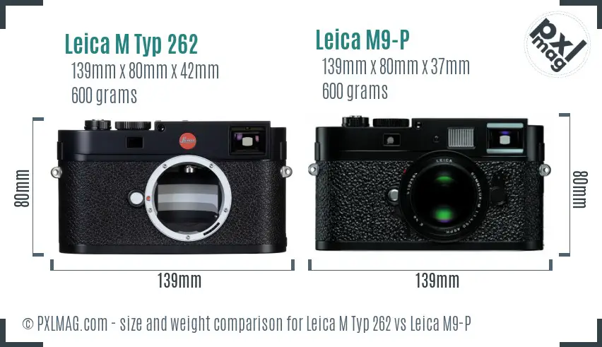 Leica M Typ 262 vs Leica M9-P size comparison