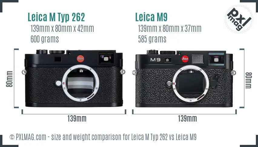 Leica M Typ 262 vs Leica M9 size comparison