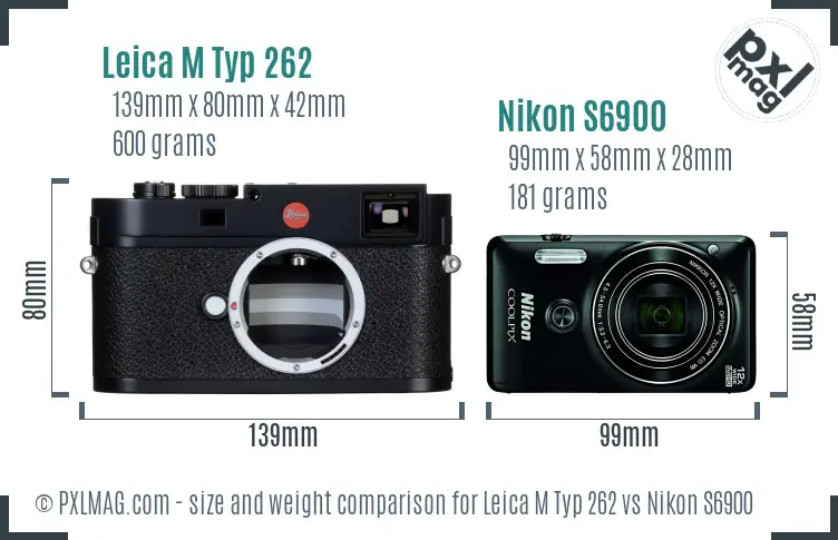 Leica M Typ 262 vs Nikon S6900 size comparison