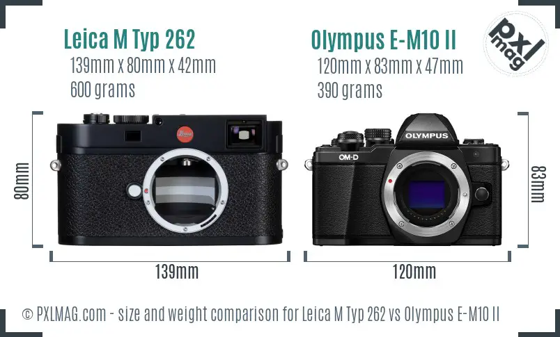 Leica M Typ 262 vs Olympus E-M10 II size comparison